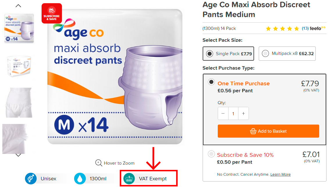 VAT Exemption Information Age UK Incontinence